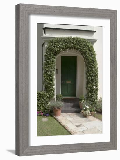 A Green Front Door of a Residential House-Natalie Tepper-Framed Photo