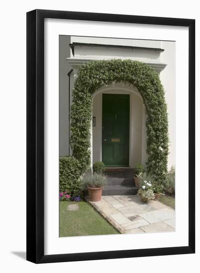 A Green Front Door of a Residential House-Natalie Tepper-Framed Photo