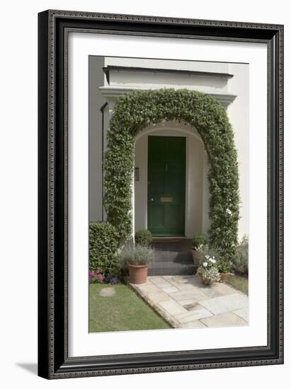 A Green Front Door of a Residential House-Natalie Tepper-Framed Photo