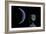 A Grey Alien with Planet Earth in the Background-null-Framed Art Print