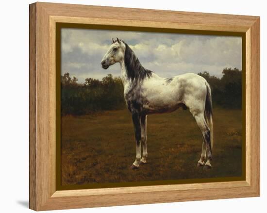 A Grey Camarguen Stallion in a Clearing-Rosa Bonheur-Framed Premier Image Canvas