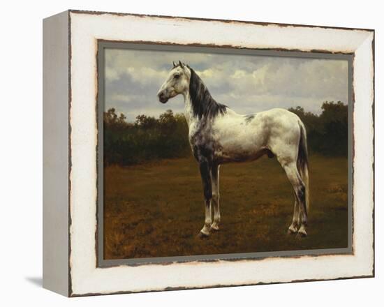 A Grey Camarguen Stallion in a Clearing-Rosa Bonheur-Framed Premier Image Canvas