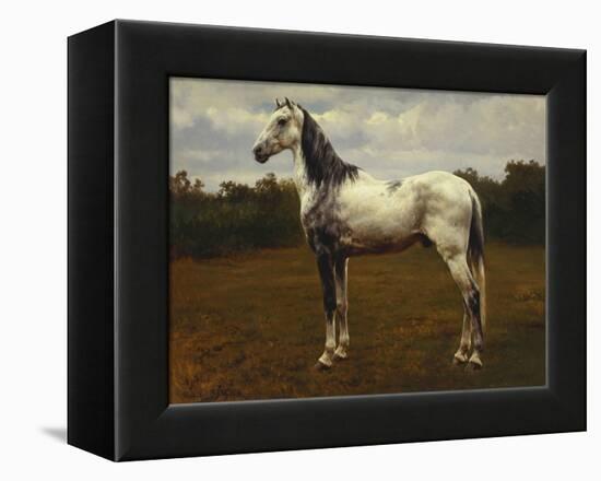 A Grey Camarguen Stallion in a Clearing-Rosa Bonheur-Framed Premier Image Canvas