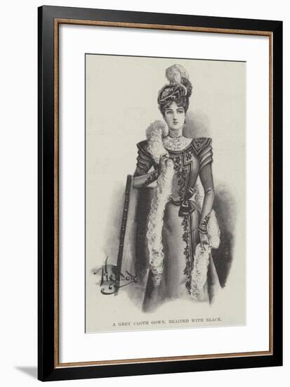 A Grey Cloth Gown, Braided with Black-null-Framed Giclee Print