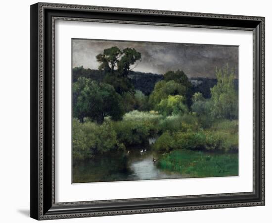 A Grey Lowery Day, 1877-George Snr^ Inness-Framed Giclee Print