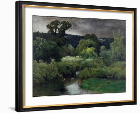 A Grey Lowery Day, 1877-George Snr^ Inness-Framed Giclee Print