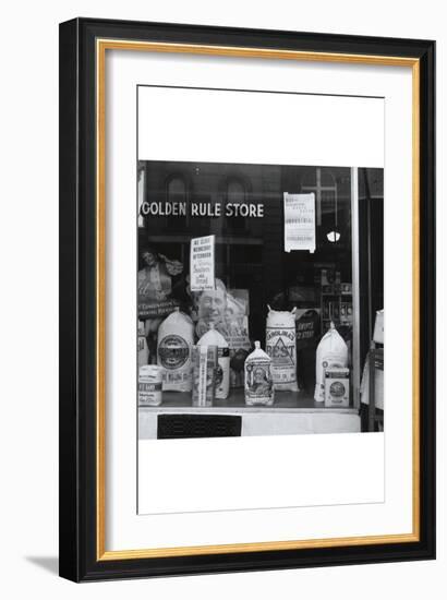 A Grocery Window-Dorothea Lange-Framed Art Print