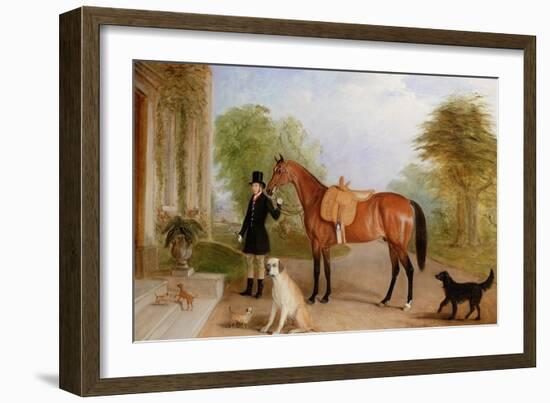 A Groom with a Horse-John E. Ferneley-Framed Giclee Print