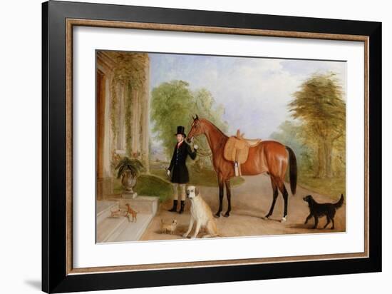 A Groom with a Horse-John E. Ferneley-Framed Giclee Print