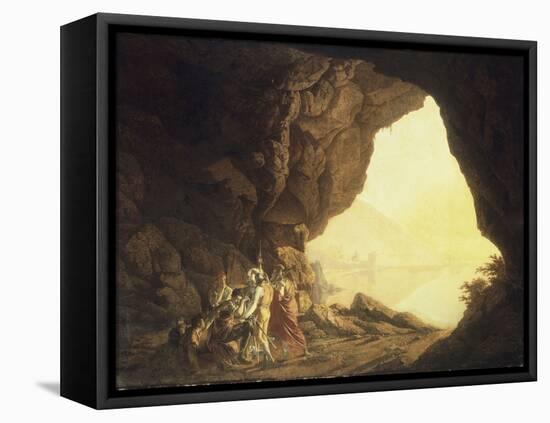 A Grotto in the Kingdom of Naples, with Banditti, at Sunset, c.1777-78-Joseph Wright of Derby-Framed Premier Image Canvas