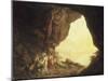 A Grotto in the Kingdom of Naples, with Banditti, at Sunset, c.1777-78-Joseph Wright of Derby-Mounted Giclee Print