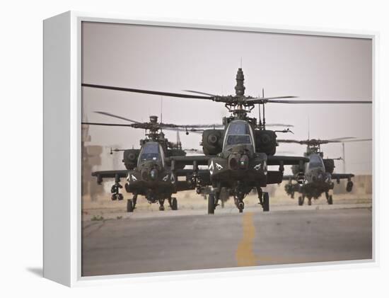 A Group of AH-64D Apache Helicopters On the Runway at COB Speicher-Stocktrek Images-Framed Premier Image Canvas