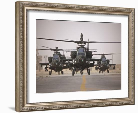 A Group of AH-64D Apache Helicopters On the Runway at COB Speicher-Stocktrek Images-Framed Photographic Print