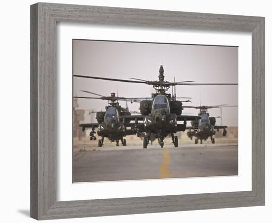 A Group of AH-64D Apache Helicopters On the Runway at COB Speicher-Stocktrek Images-Framed Photographic Print