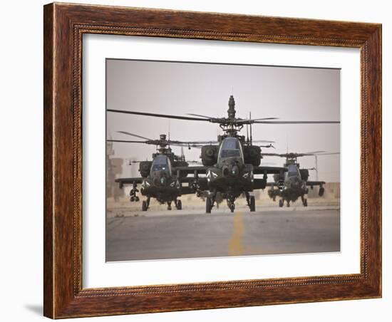 A Group of AH-64D Apache Helicopters On the Runway at COB Speicher-Stocktrek Images-Framed Photographic Print