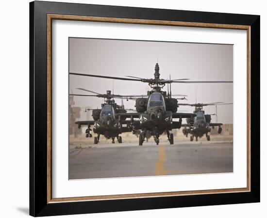 A Group of AH-64D Apache Helicopters On the Runway at COB Speicher-Stocktrek Images-Framed Photographic Print