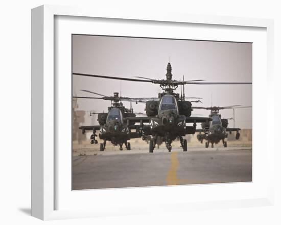 A Group of AH-64D Apache Helicopters On the Runway at COB Speicher-Stocktrek Images-Framed Photographic Print