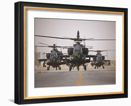 A Group of AH-64D Apache Helicopters On the Runway at COB Speicher-Stocktrek Images-Framed Photographic Print