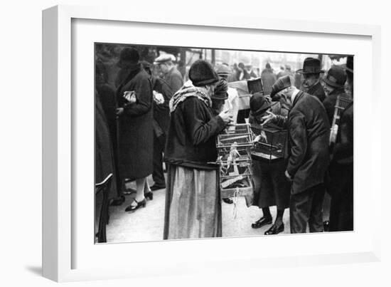 A Group of Buyers of Canaries, Paris, 1931-Ernest Flammarion-Framed Giclee Print