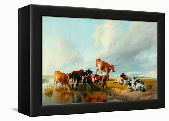 A Group of Cattle, 1877-Thomas Sidney Cooper-Framed Premier Image Canvas