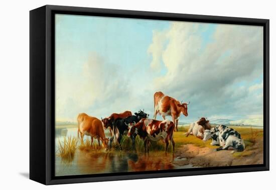 A Group of Cattle, 1877-Thomas Sidney Cooper-Framed Premier Image Canvas