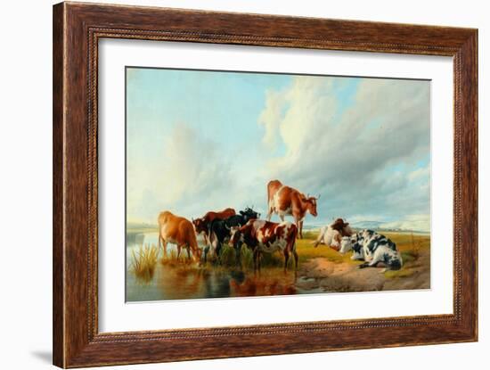 A Group of Cattle, 1877-Thomas Sidney Cooper-Framed Giclee Print