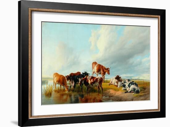 A Group of Cattle, 1877-Thomas Sidney Cooper-Framed Giclee Print