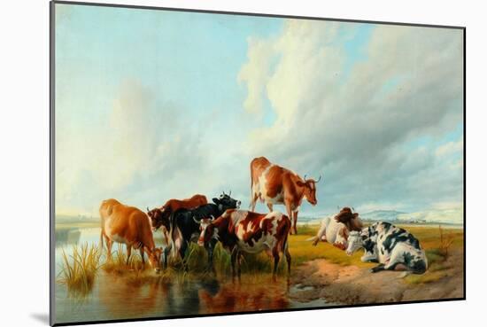 A Group of Cattle, 1877-Thomas Sidney Cooper-Mounted Giclee Print