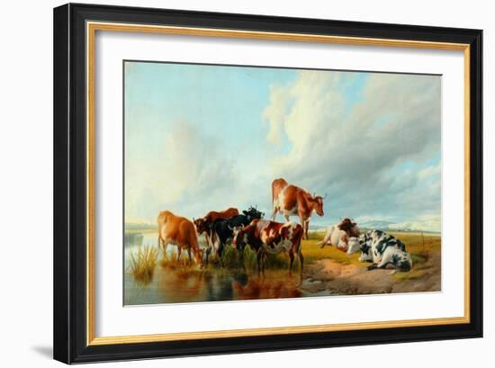 A Group of Cattle, 1877-Thomas Sidney Cooper-Framed Giclee Print