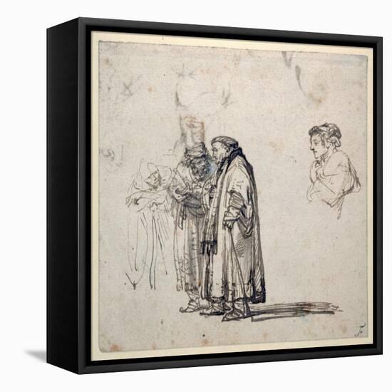 A Group of Elderly Scholars And-Rembrandt van Rijn-Framed Premier Image Canvas