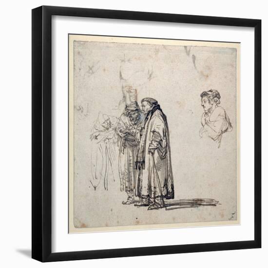 A Group of Elderly Scholars And-Rembrandt van Rijn-Framed Giclee Print