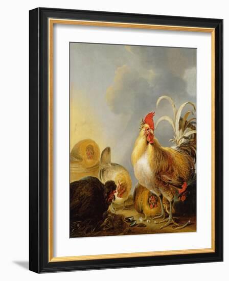 A Group of Farmyard Fowl, 1643-Gysbert Hondecoeter-Framed Giclee Print