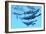 A Group of Humpback Whales Swimming Together-null-Framed Premium Giclee Print
