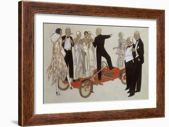 A Group of Ladies and Gentlemen in Evening Dress Listening to a Speaker-Ernst Deutsch-dryden-Framed Giclee Print