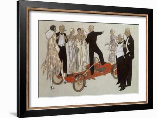 A Group of Ladies and Gentlemen in Evening Dress Listening to a Speaker-Ernst Deutsch-dryden-Framed Giclee Print