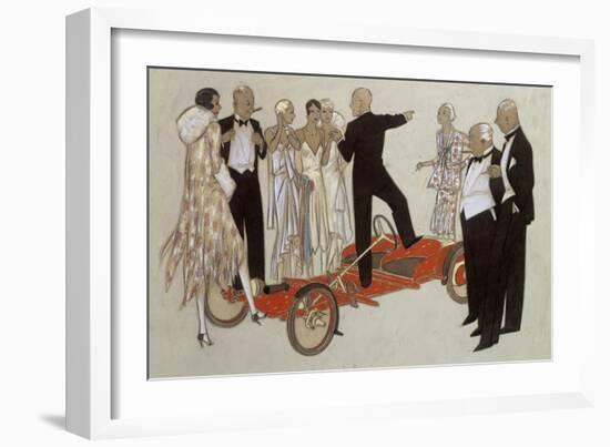 A Group of Ladies and Gentlemen in Evening Dress Listening to a Speaker-Ernst Deutsch-dryden-Framed Giclee Print