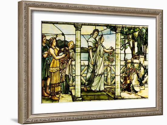 A Group of Maidens, with a Lake Scene in the Background-Tiffany Studios-Framed Giclee Print