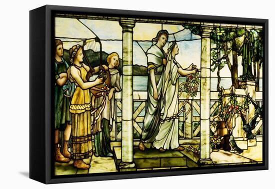 A Group of Maidens, with a Lake Scene in the Background-Tiffany Studios-Framed Premier Image Canvas