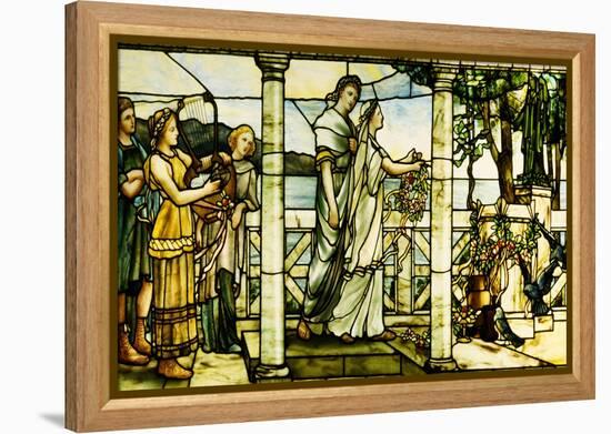 A Group of Maidens, with a Lake Scene in the Background-Tiffany Studios-Framed Premier Image Canvas