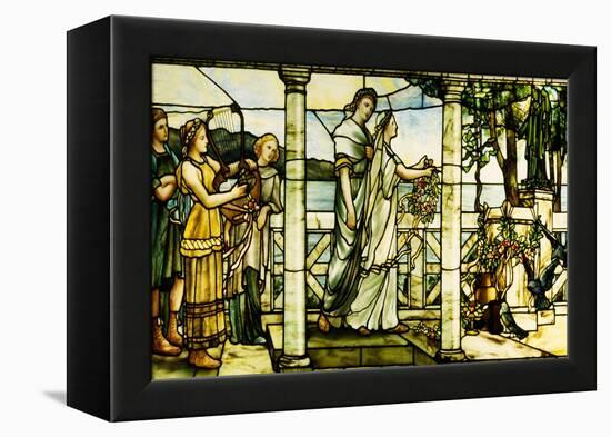 A Group of Maidens, with a Lake Scene in the Background-Tiffany Studios-Framed Premier Image Canvas