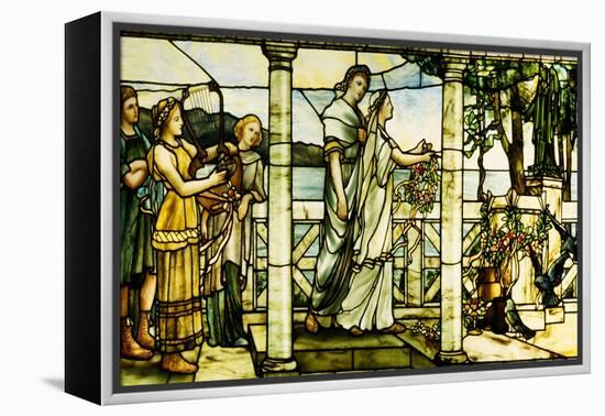 A Group of Maidens, with a Lake Scene in the Background-Tiffany Studios-Framed Premier Image Canvas