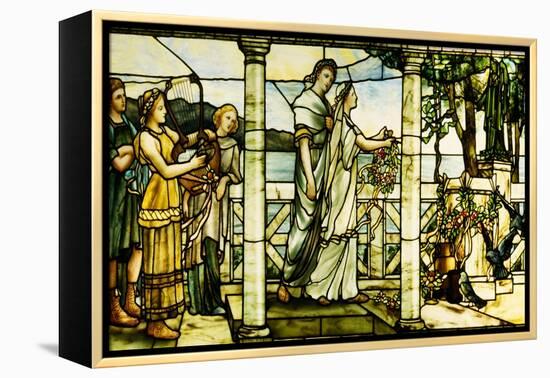 A Group of Maidens, with a Lake Scene in the Background-Tiffany Studios-Framed Premier Image Canvas