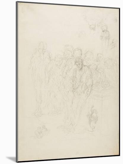 A Group of Men, and Other Sketches, 1857-Honore Daumier-Mounted Giclee Print