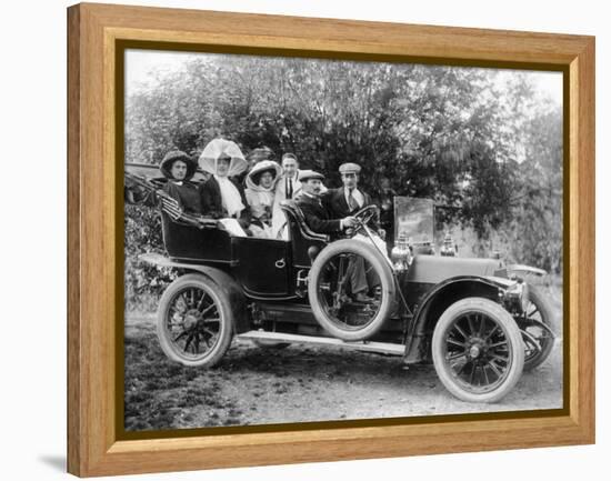 A Group of Men and Women Taking an Outing in a 1907 Mercedes, 1908-null-Framed Premier Image Canvas