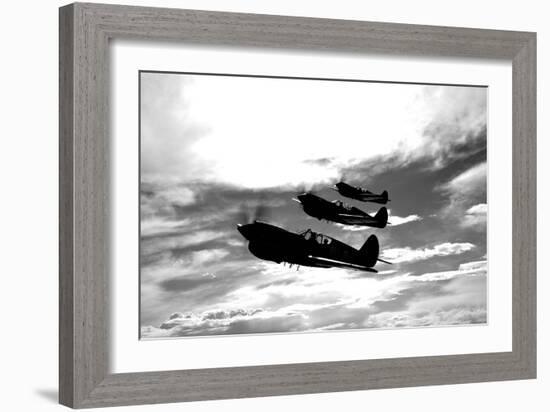 A Group of P-40 Warhawks Fly in Formation Near Nampa, Idaho-null-Framed Premium Photographic Print