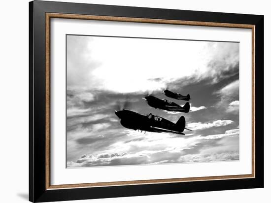 A Group of P-40 Warhawks Fly in Formation Near Nampa, Idaho-null-Framed Premium Photographic Print