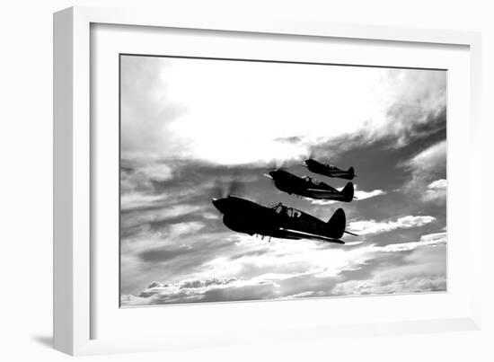 A Group of P-40 Warhawks Fly in Formation Near Nampa, Idaho-null-Framed Photographic Print