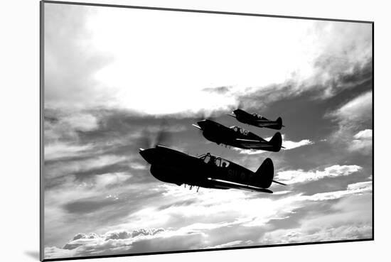 A Group of P-40 Warhawks Fly in Formation Near Nampa, Idaho-null-Mounted Photographic Print