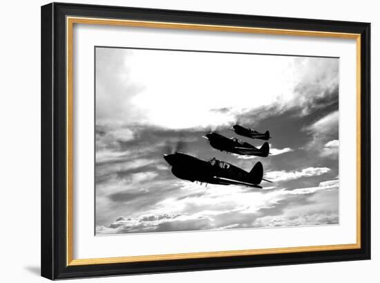 A Group of P-40 Warhawks Fly in Formation Near Nampa, Idaho-null-Framed Photographic Print