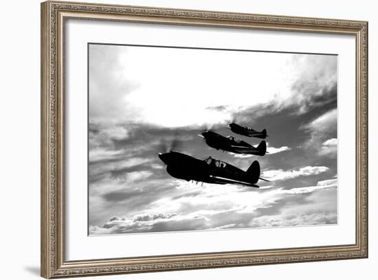 A Group of P-40 Warhawks Fly in Formation Near Nampa, Idaho-null-Framed Photographic Print